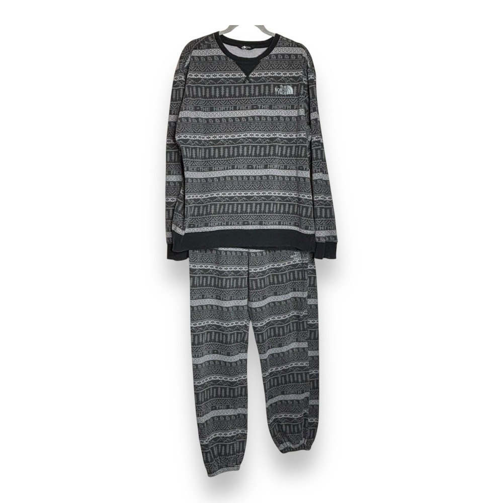 Mens The North Face Crewneck Sweatshirt Set- 'Ugly Sweater' - Gray & Black Large